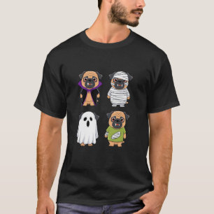 Halloween Mops Ghost Vampire Mummy Trick oder Tret T-Shirt