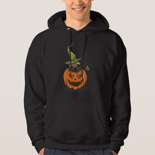 Halloween-Mops Hoodie (Vorderseite)