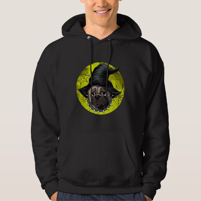 Halloween Mops Hund Liebhaber Pumpkin Grunge Jack  Hoodie (Vorderseite)