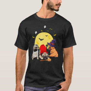Halloween-Mops-Hunde-Mumie-Hexe-Dämon-Kostüme T-Shirt