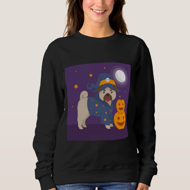 HALLOWEEN MOPS MIT PUMPKIN Wesentlicher T - Shirt  (Vorderseite)