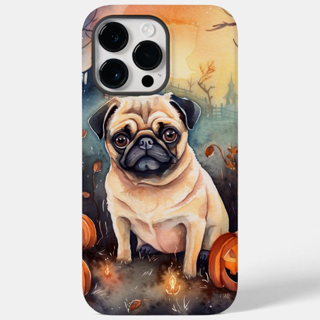 Halloween-Mops mit Pumpkins Beängstigend Case-Mate iPhone 14 Pro Max Hülle (Rückseite)