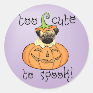 Halloween-Mops Runder Aufkleber