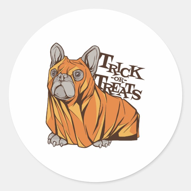 Halloween Mops Runder Aufkleber (Vorderseite)