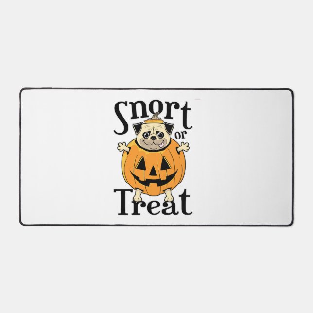 Halloween-Mops Schreibtischunterlage (Vorderseite)