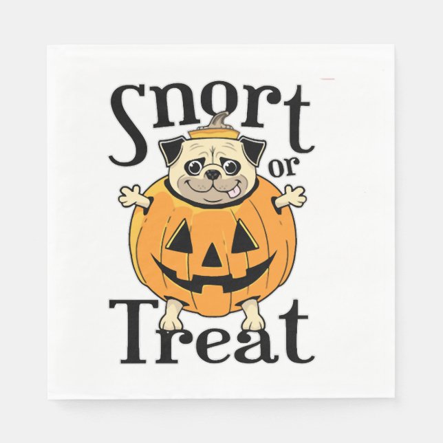 Halloween-Mops Serviette (Vorderseite)