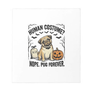 Halloween-Mops-Shirt Vintage Lustiger Hundekostüm Notizblock
