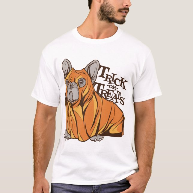 Halloween-Mops T-Shirt (Vorderseite)