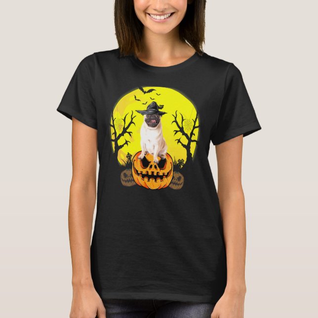 Halloween-Mops T-Shirt (Vorderseite)