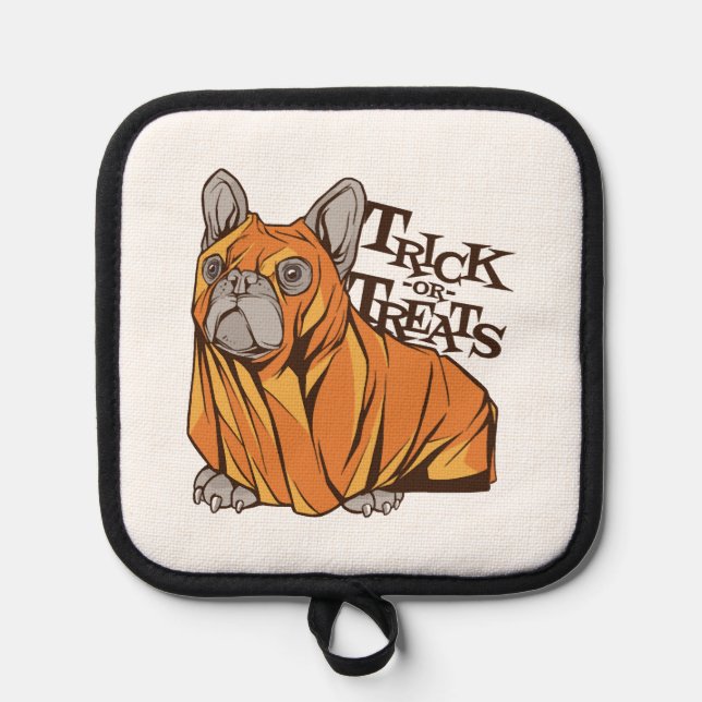 Halloween-Mops Topflappen (Vorderseite)