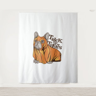 Halloween Mops Wandteppich