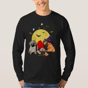 Halloween-Mopshunde-Mumien-Hexe-Dämon-Kostüme T-Shirt