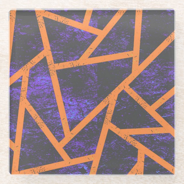 Halloween-Mosaikmuster Glasuntersetzer (Vorderseite)
