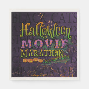 Halloween Movie Marathon in Progress Marquee Serviette