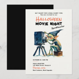 Halloween Movie Night Spooktacular Green Gremlin Einladung