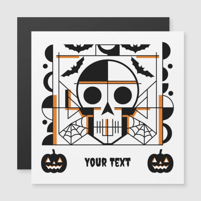 Halloween-Möwe, Fledermäuse, Spinnennetze Magnetkarte (Vorne/Hinten)