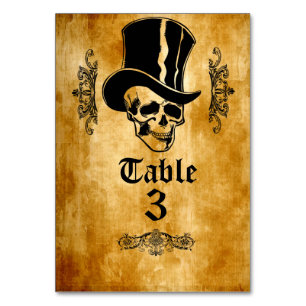 Halloween Mr. Skull Party Tischkarten Tischnummer