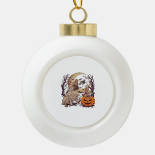 Halloween-Mumie Französische Bulldogge Kürbis Süßi Keramik Kugel-Ornament