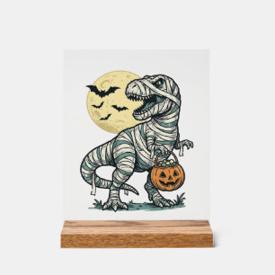 Halloween-Mumie-T-Rex-Süßigkeiten-Eimer Vintage-Ve Acrylschild