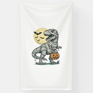 Halloween-Mumie-T-Rex-Süßigkeiten-Eimer Vintage-Ve Banner