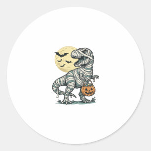 Halloween-Mumie-T-Rex-Süßigkeiten-Eimer Vintage-Ve Runder Aufkleber