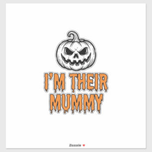 Halloween-Mumien-Kürbis-Vintage-Stickerei-Shirt De Aufkleber