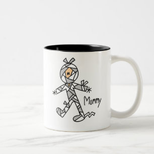 Halloween Mumien-Strichmännchen-Tasse Zweifarbige Tasse