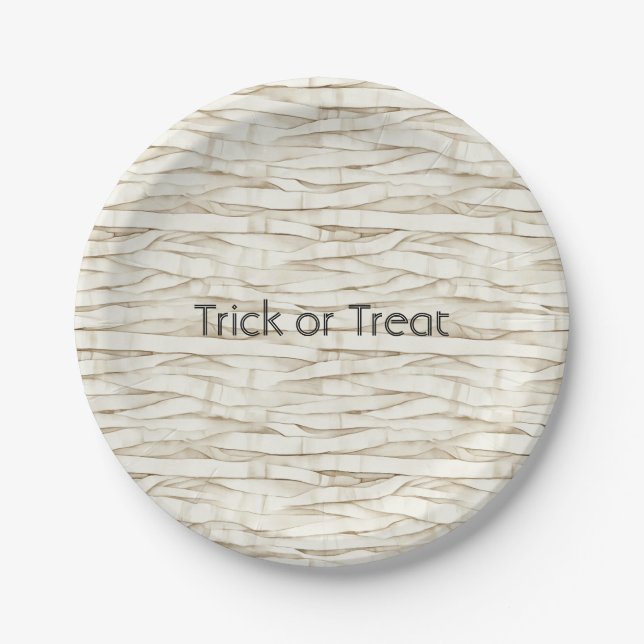 Halloween-Mumien-Wrap Pappteller (Vorderseite)