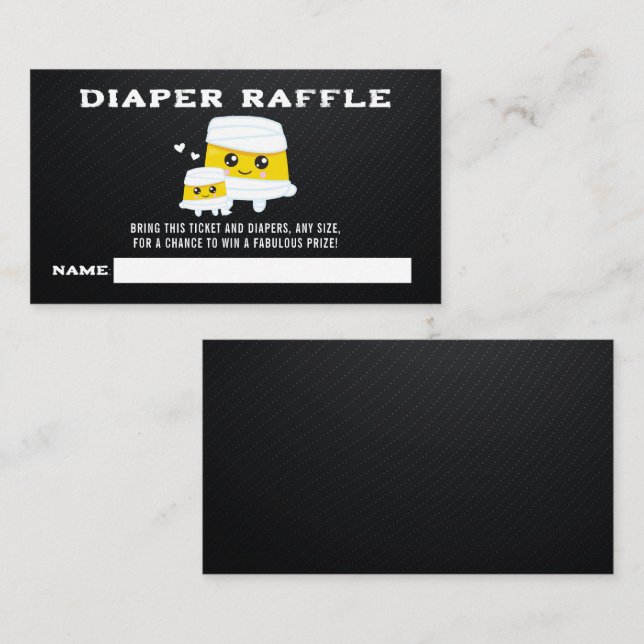 Halloween Mummy Baby Diaper Raffle Begleitkarte (Vorne/Hinten)
