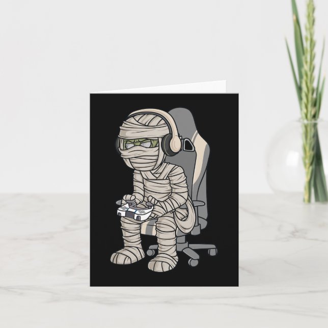 Halloween Mummy Gamer Beängstigend Boys Kids Karte (Vorderseite)