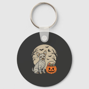 Halloween-Mummy-Hund und Kürbis-Süßigkeiten Schlüsselanhänger