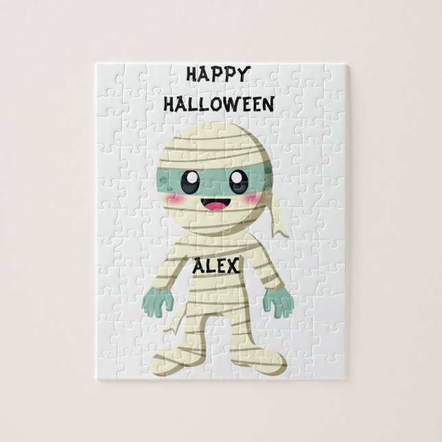 HALLOWEEN "MUMMY" KIDS PUZZLE PERSONALISIERT. (Vertikal)