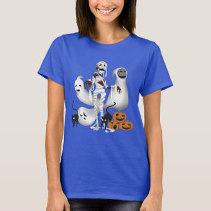 Halloween Mummy mit Kitty Cats und Geist T-Shirt