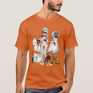 Halloween Mummy mit Kitty Cats und Ghost Mens T-Shirt