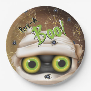 Halloween Mummy Monster Flüchtige Blick A Boo Pappteller