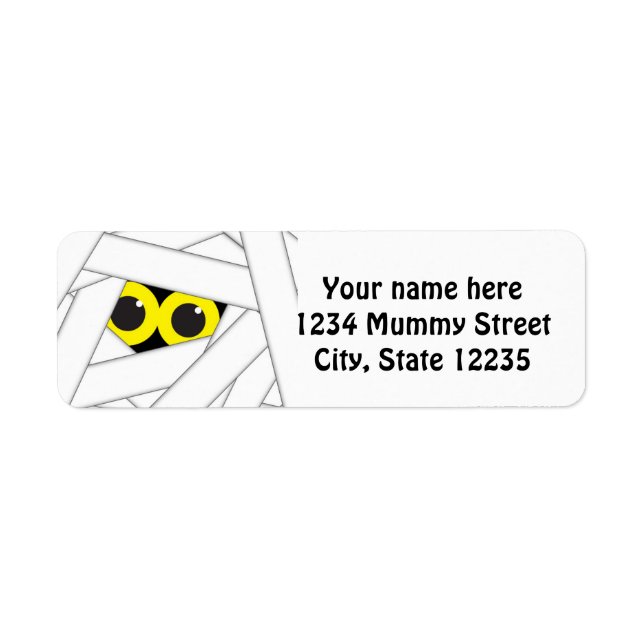Halloween Mummy Party Einladung Address Label (Vorne)