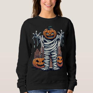 Halloween Mummy Pumpkin Spookkin Beängstigende Her Sweatshirt