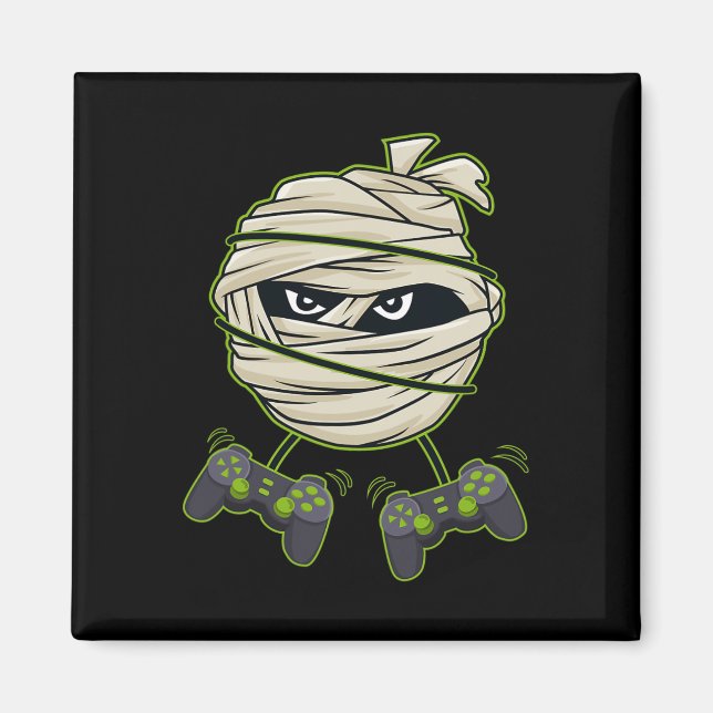Halloween Mummy Video Gamer Controller Boys Kids Magnet (Vorne)