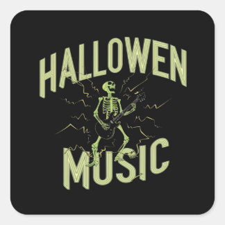HALLOWEEN MUSIC QUADRATISCHER AUFKLEBER
