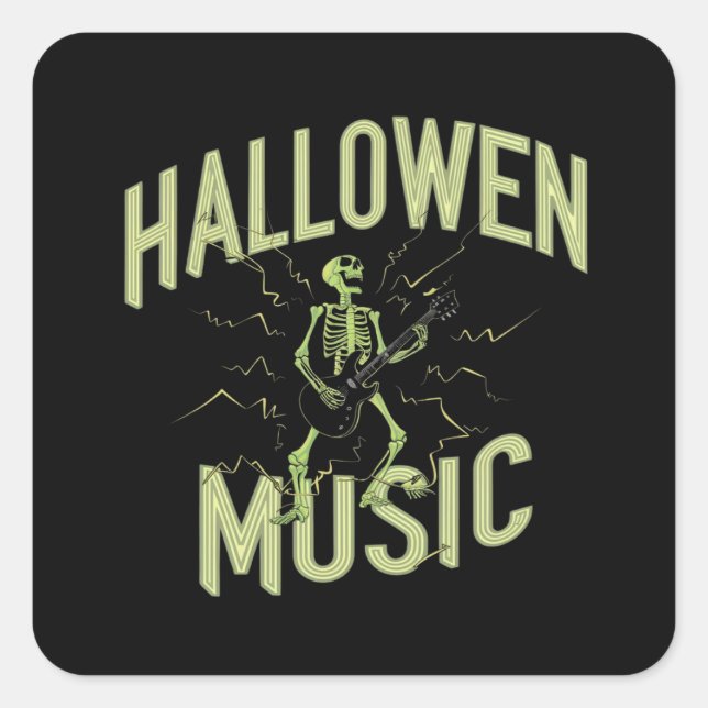 HALLOWEEN MUSIC QUADRATISCHER AUFKLEBER (Vorderseite)