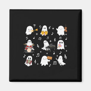 Halloween-Musiklehrer-Geist spielt Musikinstrument Magnet