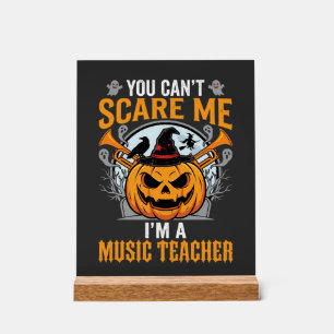 Halloween-Musiklehrer Grusel-Kürbis-Grafik Acrylschild
