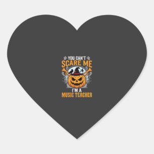 Halloween-Musiklehrer gruseliger Kürbis Grafik Herz-Aufkleber