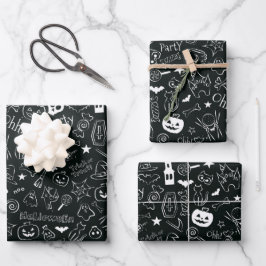 Halloween Muster 1 Geschenkpapier Set