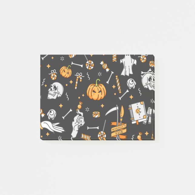 Halloween-Muster 2 Post-it Klebezettel (Vorderseite)
