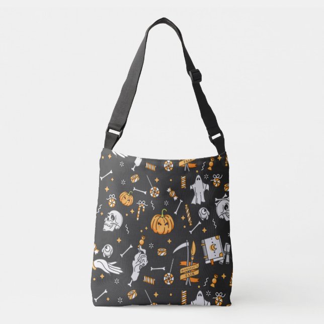 Halloween Muster 2 Tragetaschen Mit Langen Trägern (Vorderseite)