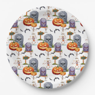 Halloween-Muster auf Pappteller