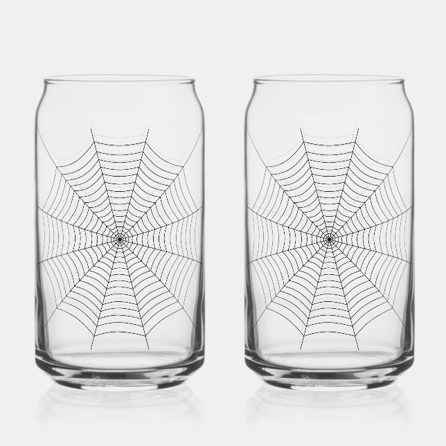 Halloween-Muster aus Schwarz und Weiß Dosenglas (Vorderseite)