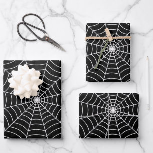 Halloween-Muster aus Schwarz und Weiß Geschenkpapier Set
