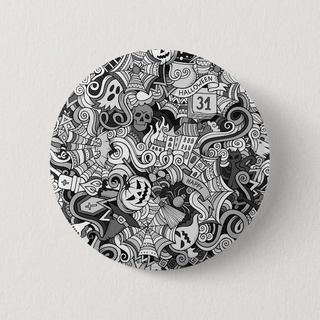 Halloween-Muster Button (Vorderseite)